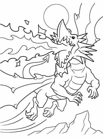 Druckfertiges Drache Bild ausmalbilder