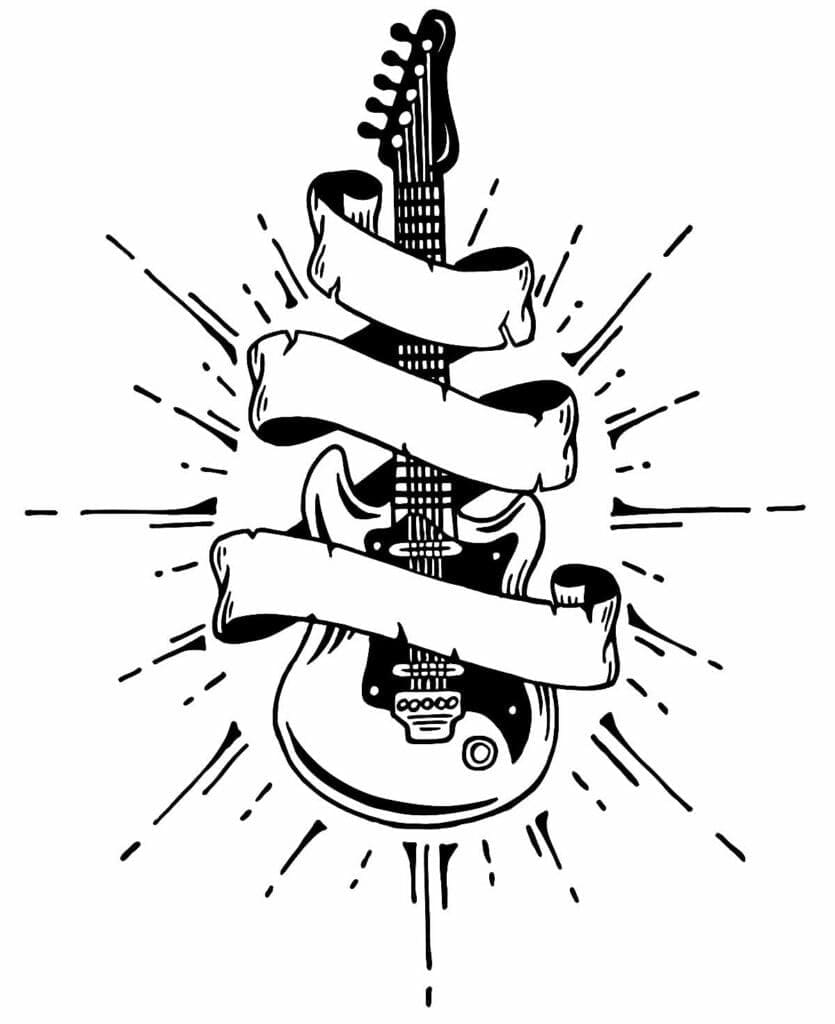 Ein Gitarre ausmalbilder
