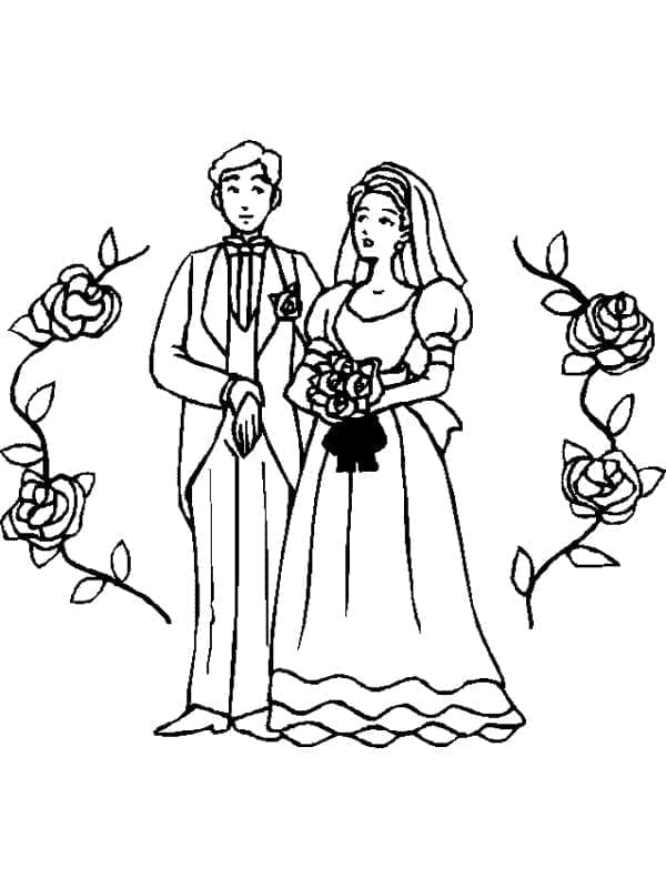 Einfache Hochzeit ausmalbilder