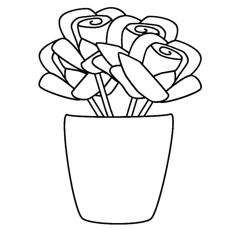 Einfacher Blumentopf ausmalbilder