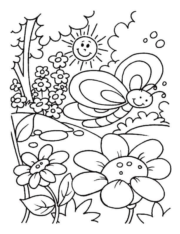 Einfacher Frühling ausmalbilder