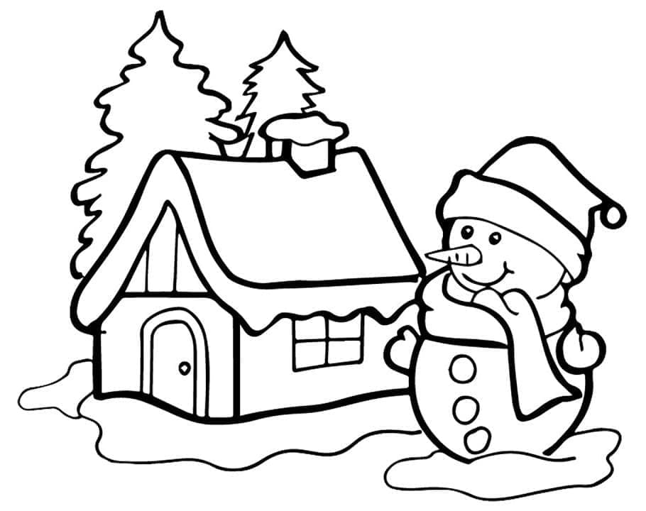 Einfacher Schneemann ausmalbilder