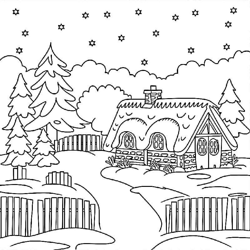 Einfacher Winter ausmalbilder
