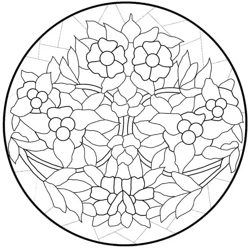 Einfaches Blumen-Mandala ausmalbilder