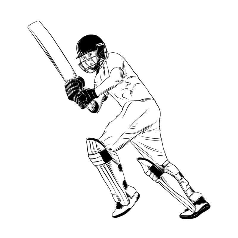 Einfaches Cricket ausmalbilder