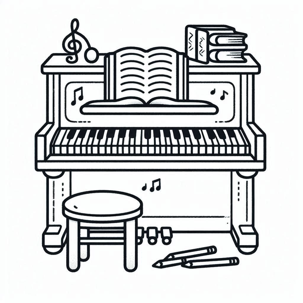 Einfaches Klavier ausmalbilder