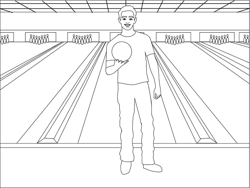 Entspannendes Bowling ausmalbilder