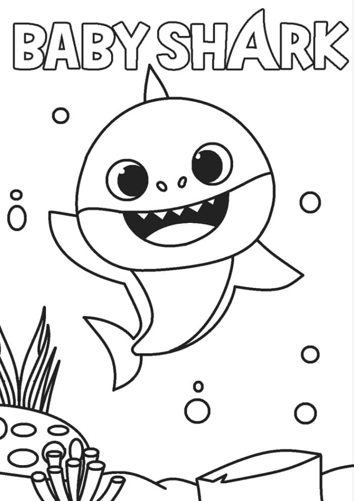 Erstaunlicher Baby Shark ausmalbilder