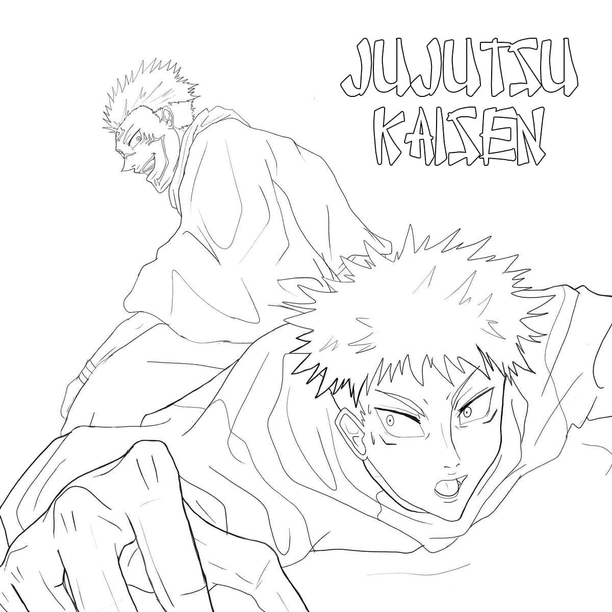 Erstaunliches Jujutsu Kaisen ausmalbilder