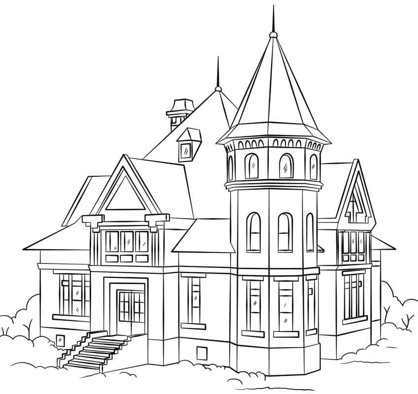 Fantastisches Haus ausmalbilder