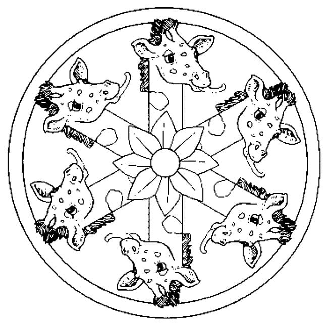 Fantastisches Tiere Mandala ausmalbilder