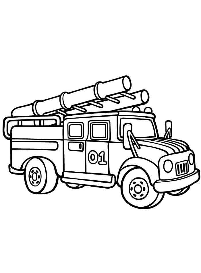 Feuerwehrauto Kostenloses für Kinder ausmalbilder
