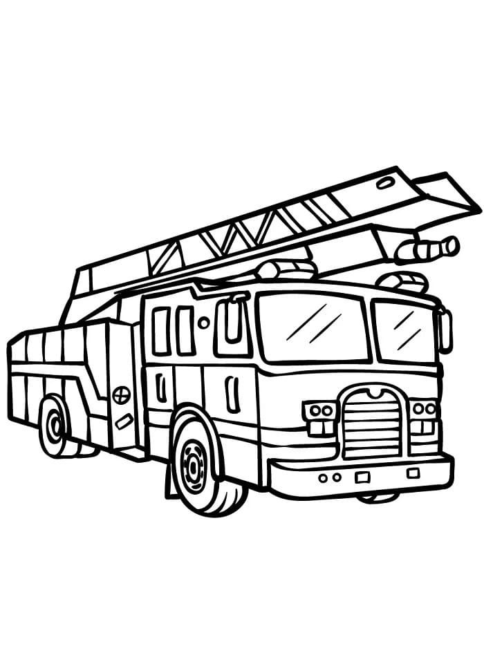 Feuerwehrauto auf der Straße ausmalbilder