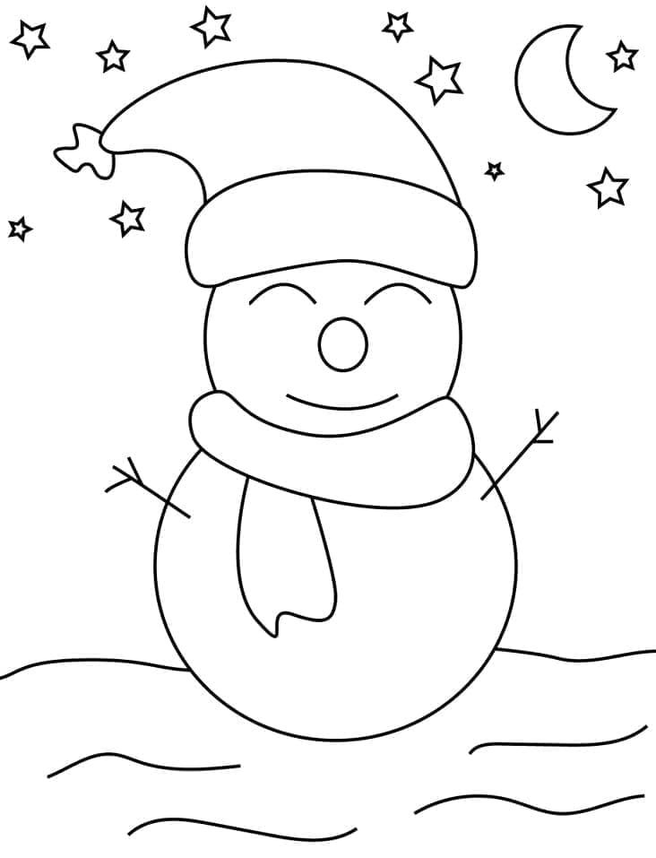 Freundlicher Schneemann ausmalbilder