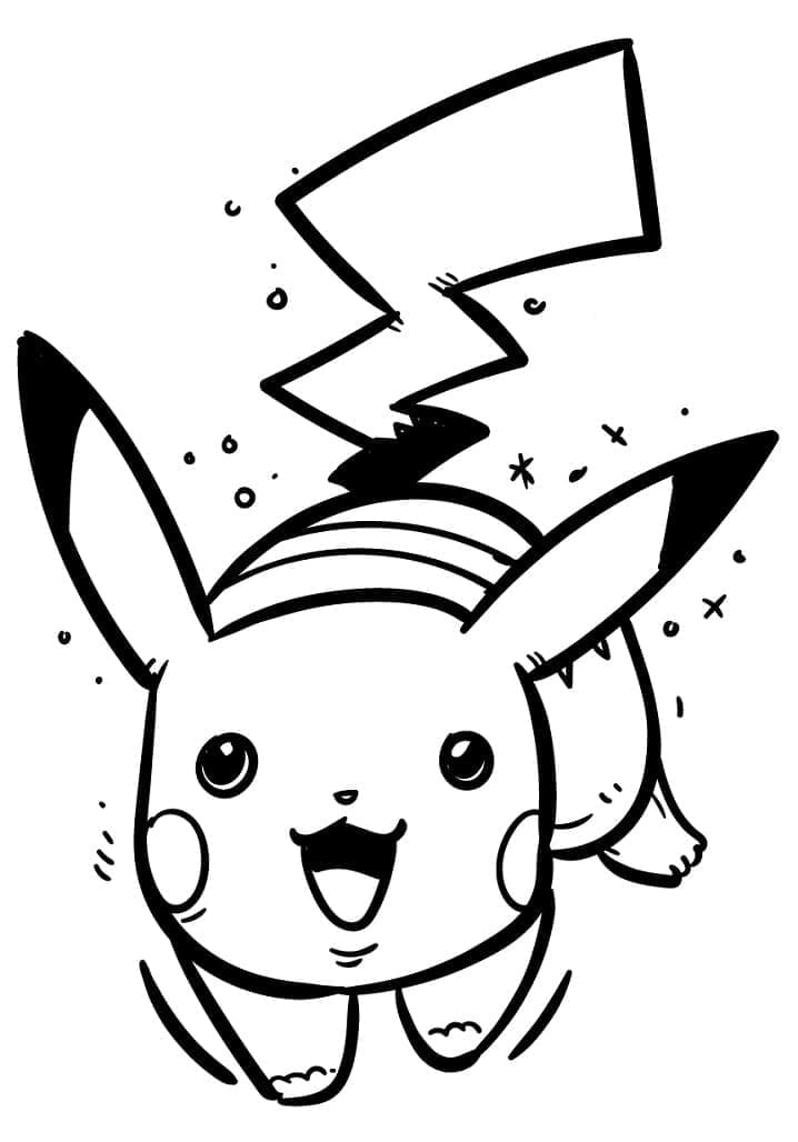 Fröhlicher Pikachu ausmalbilder