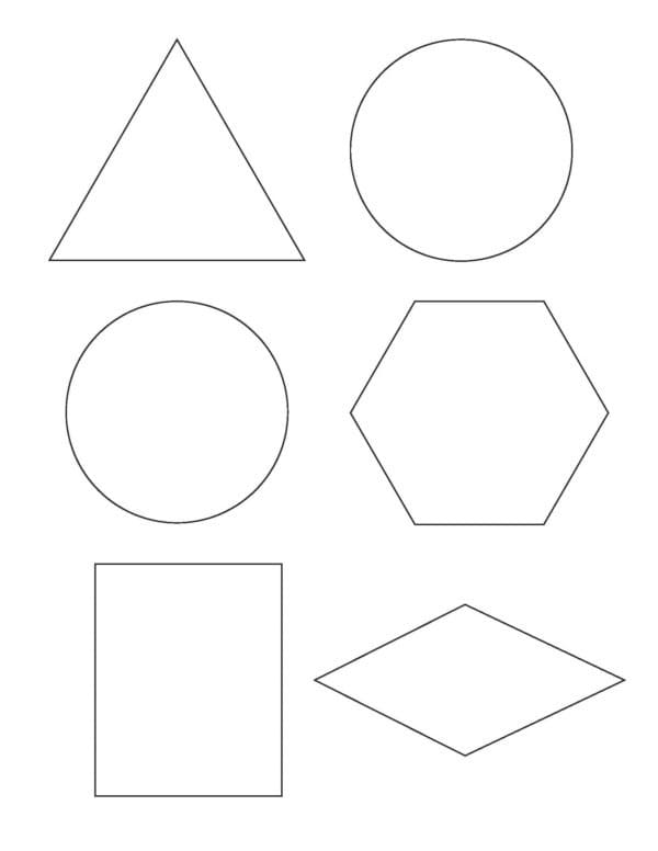 Geometrische Formen für Kinder ausmalbilder