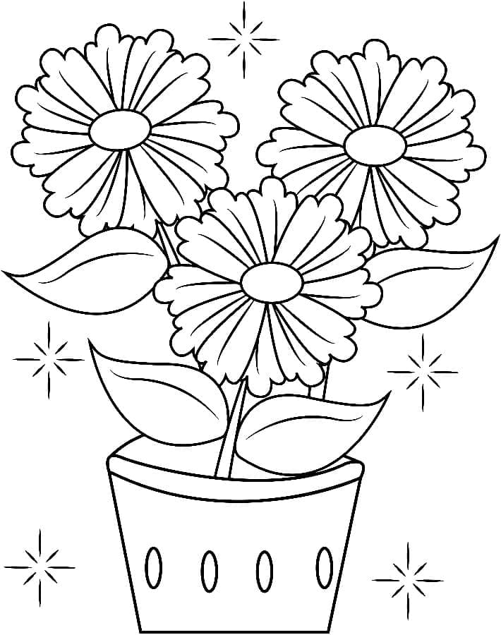 Gewöhnlicher Blumentopf ausmalbilder
