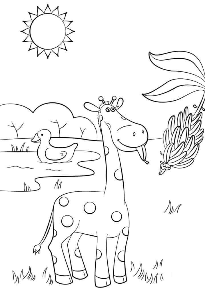 Giraffe Druckbar Gratis ausmalbilder