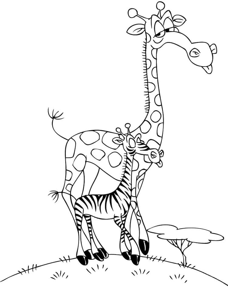 Giraffe Gratis ausmalbilder