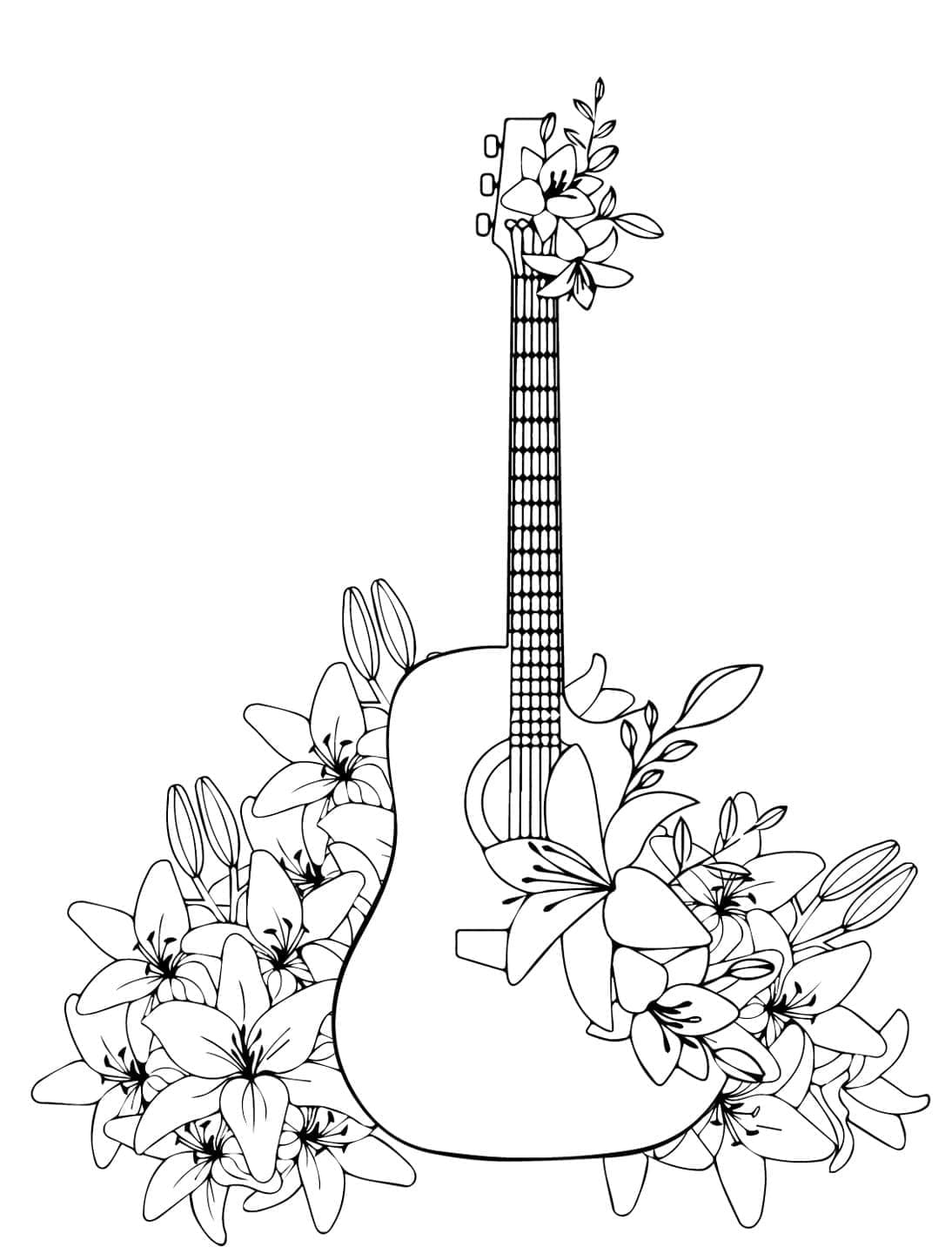 Gitarre Malvorlage für Kinder ausmalbilder