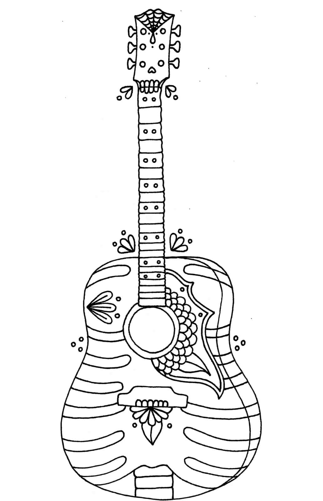 Gitarre für 3-jährige Kinder ausmalbilder