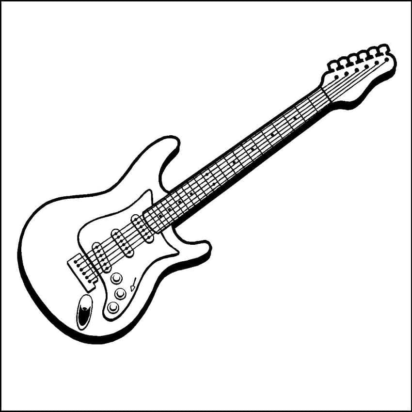 Gitarre gratis druckbar ausmalbilder