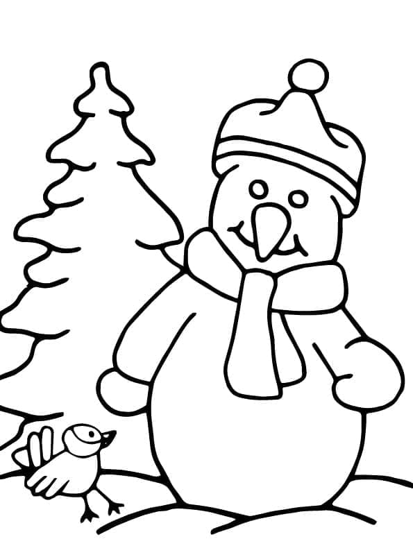 Glücklicher Schneemann ausmalbilder