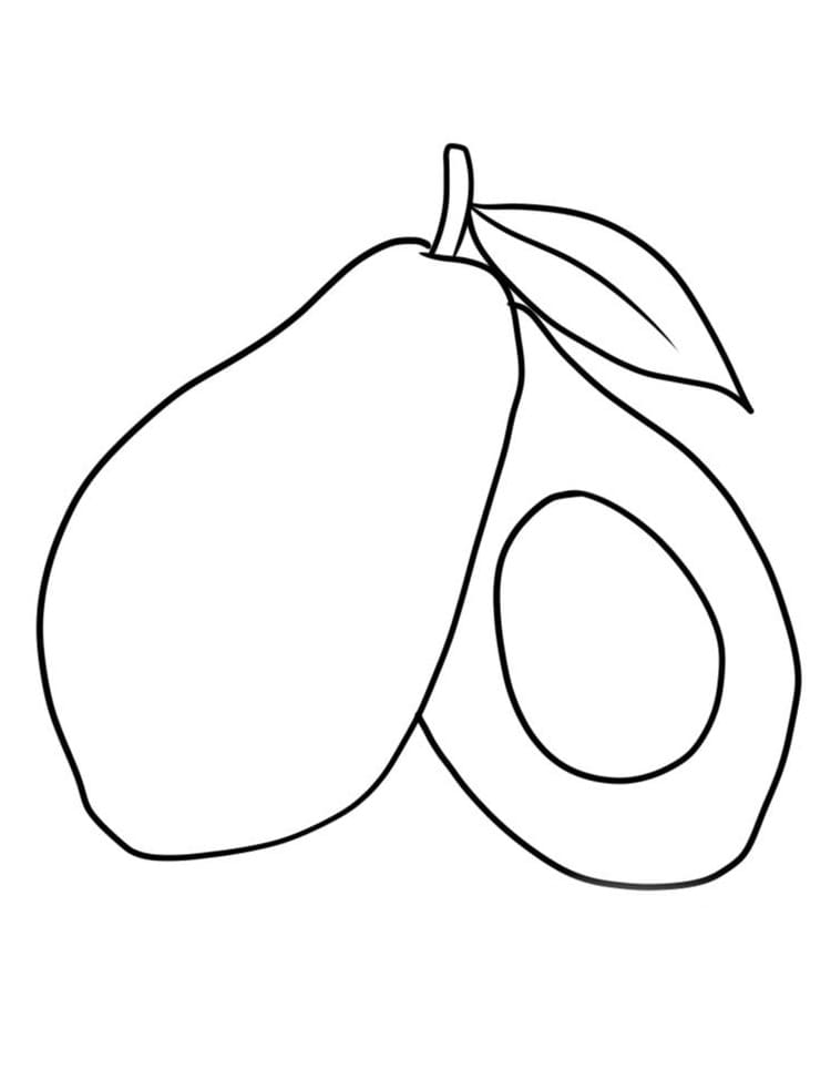 Gratis druckbare Avocado ausmalbilder
