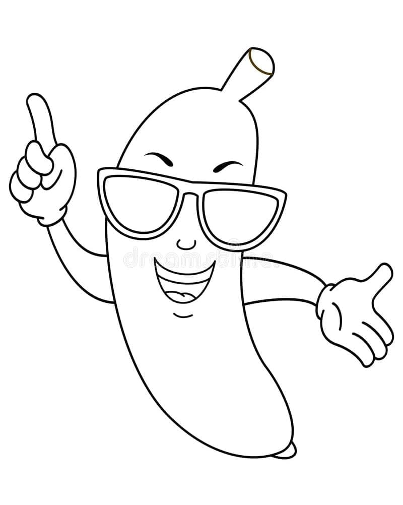 Gratis druckbare Banane ausmalbilder