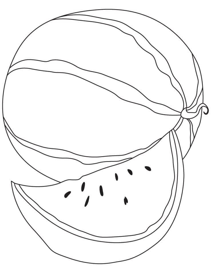 Gratis druckbare Wassermelone Vorlage ausmalbilder