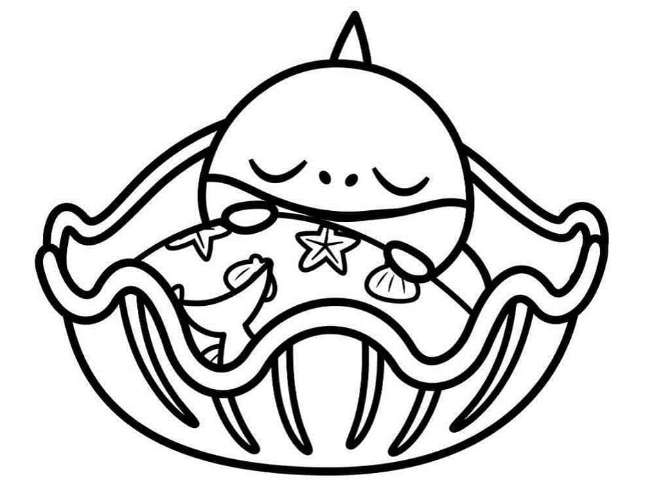 Gratis druckbarer Baby Shark ausmalbilder