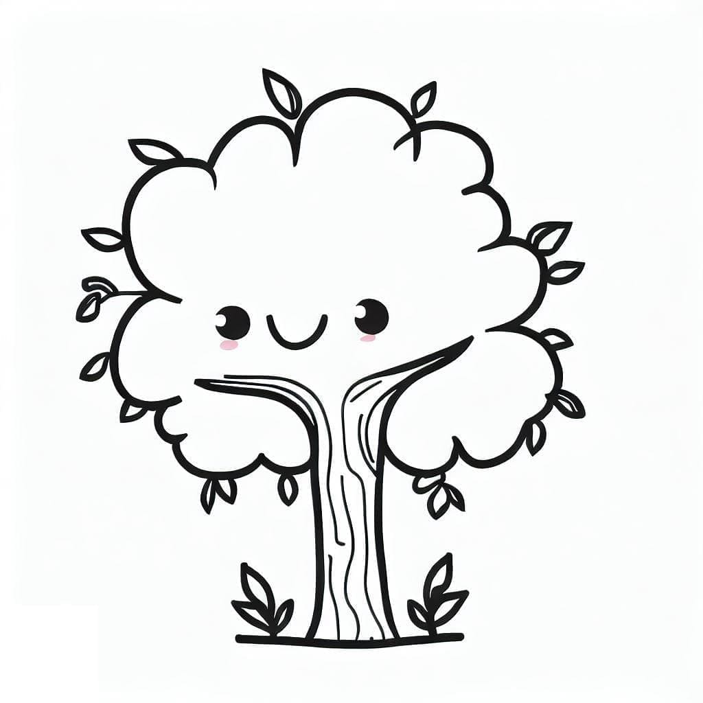 Gratis druckbarer Baum ausmalbilder