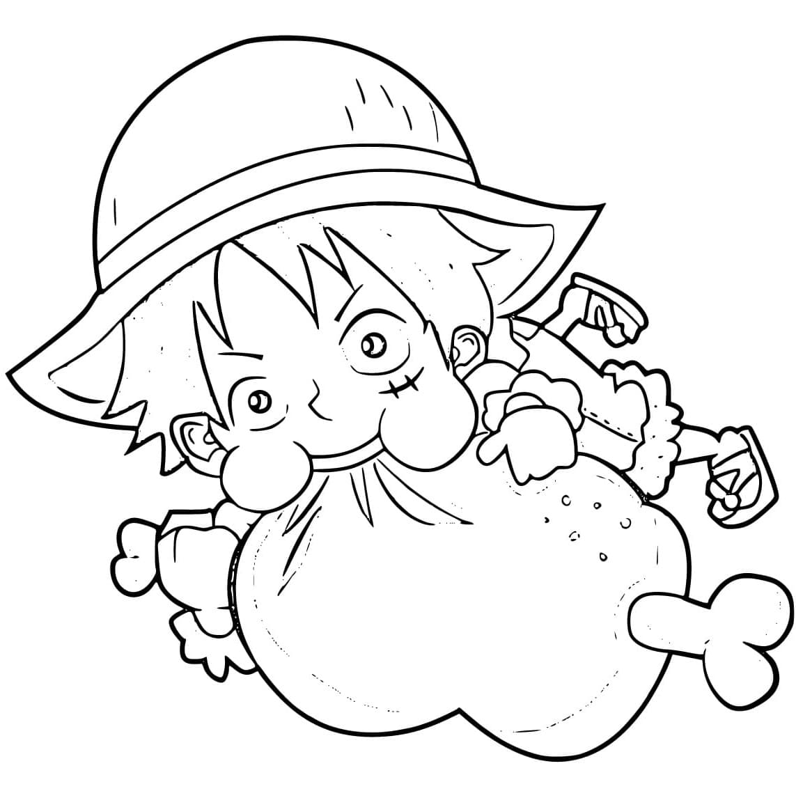 Gratis druckbarer Luffy ausmalbilder