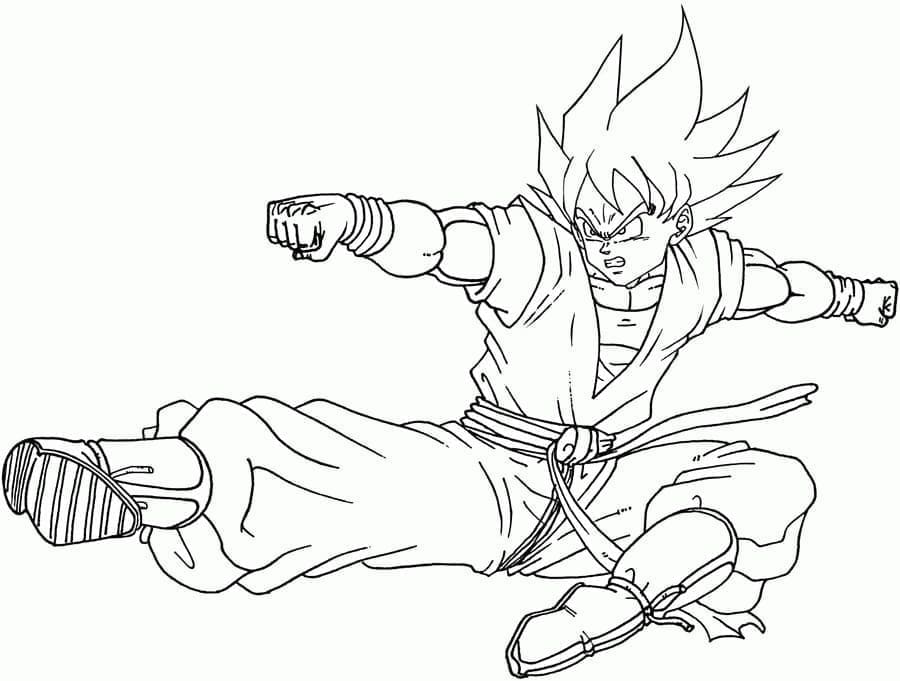 Gratis druckbarer Son Goku ausmalbilder