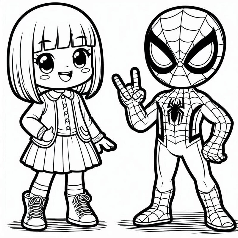 Gratis druckbarer Spiderman ausmalbilder