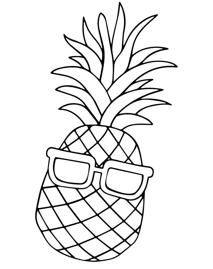 Gratis druckbares Ananas Exemplar ausmalbilder