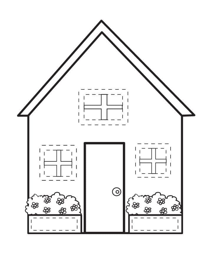 Gratis druckbares Haus ausmalbilder