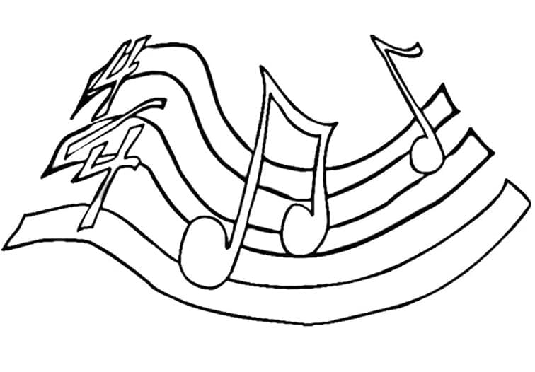 Gratis druckbares Musiknoten ausmalbilder