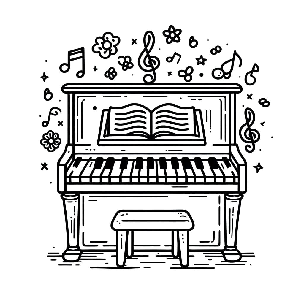 Großartiges Klavier ausmalbilder