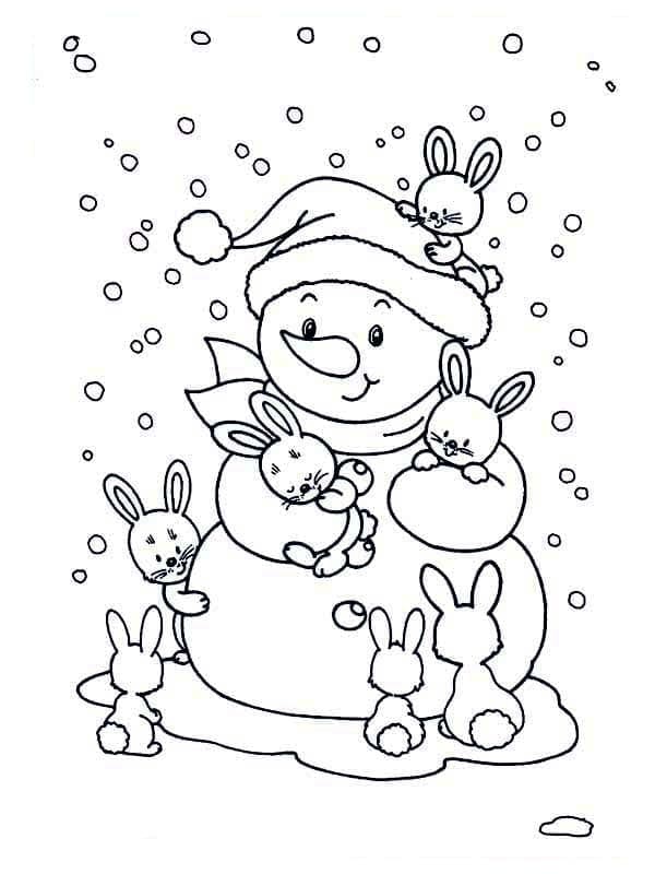 Grundlegender Schneemann ausmalbilder