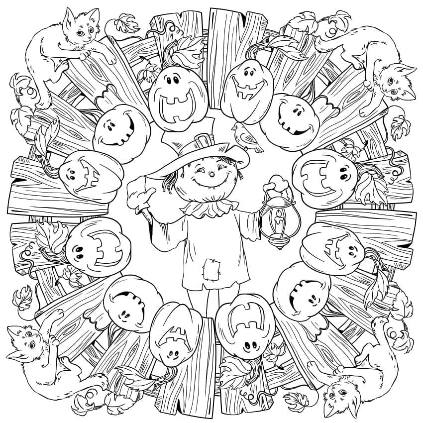 Halloween-Mandala Gratisbild ausmalbilder
