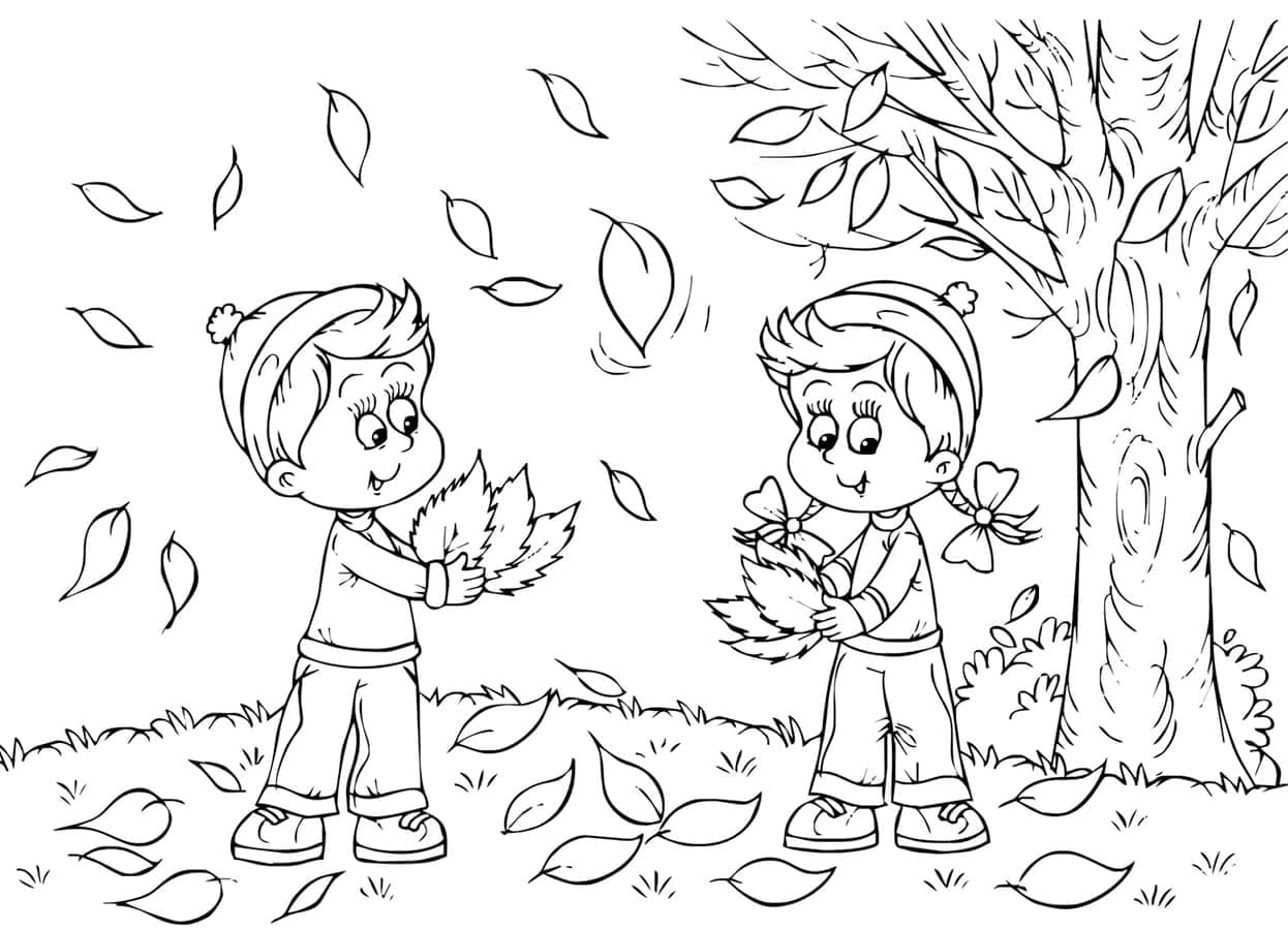 Herbst druckfertig ausmalbilder
