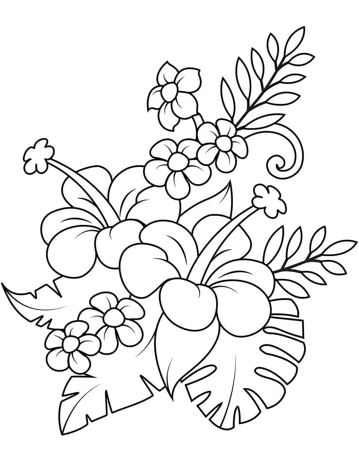 Hibiskus gratis ausmalbilder
