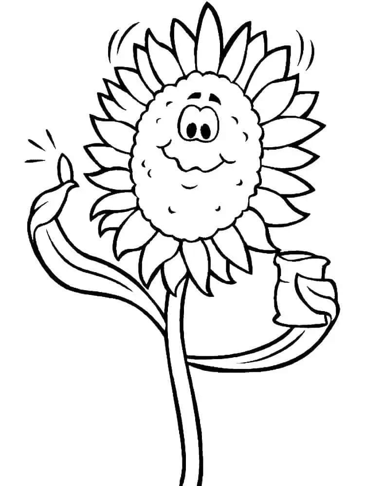 Hübsche Sonnenblume ausmalbilder