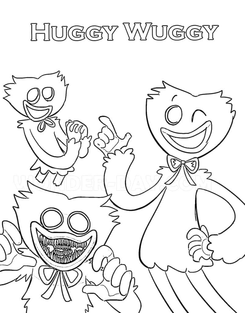 Huggy Wuggy Gratis ausmalbilder