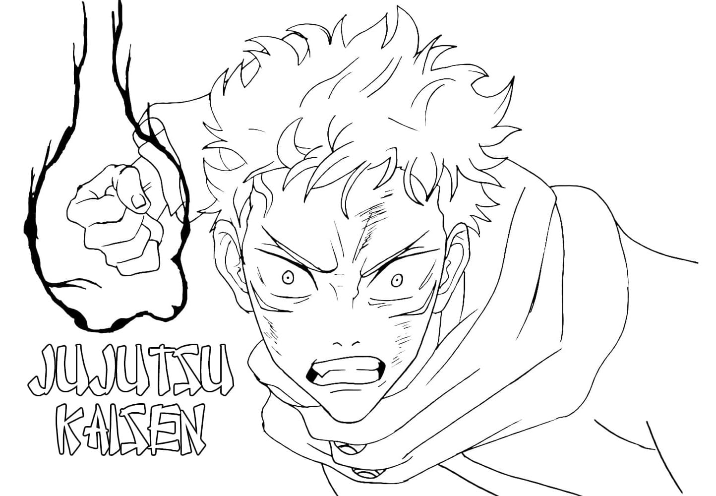 Jujutsu Kaisen ausdrucken ausmalbilder