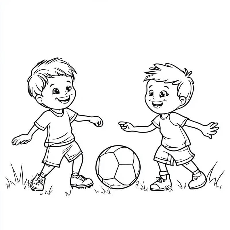 Jungen spielen Fußball ausmalbilder