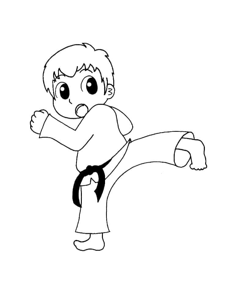 Karate Druckbar ausmalbilder