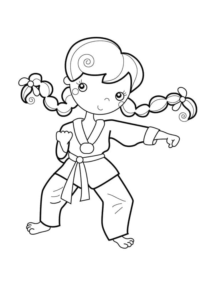 Karate Drucken ausmalbilder