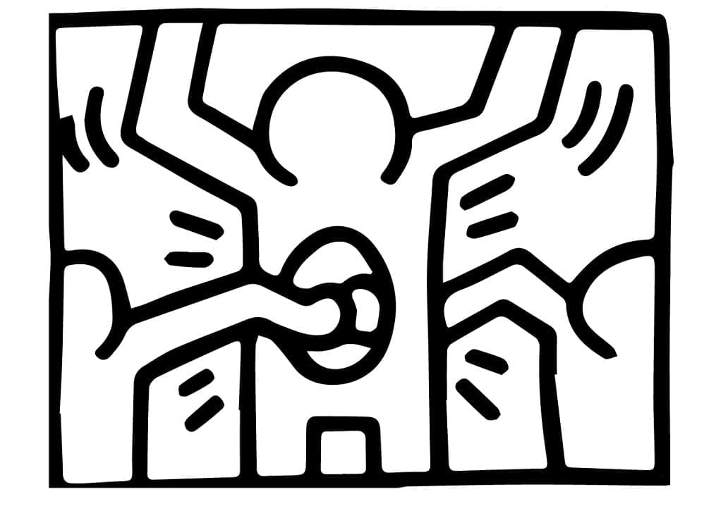 Keith Haring druckbar für Kinder ausmalbilder